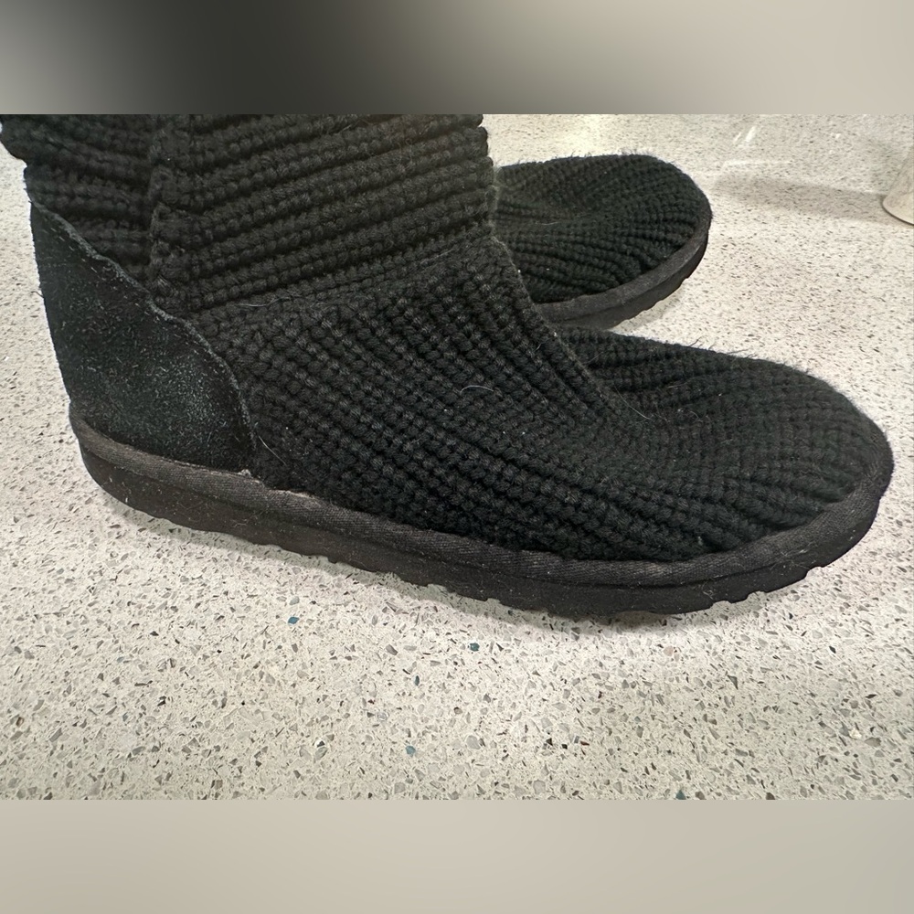 UGG Classic Cardy Black Knit Boots with Button Accents 8 - Picture 10 of 13